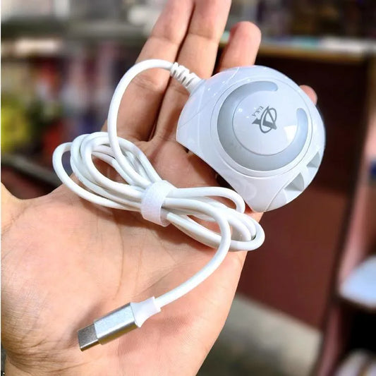 Fast Charger With USB Type-C Cable + 2 USB Pot LED Light Changer