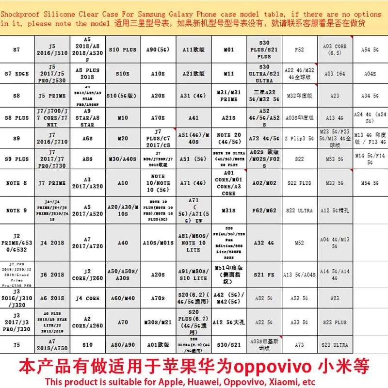 High Transparent Drop Protection Samsung Mobile Case